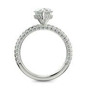Sonya Pear Cut Pave Hidden Halo Engagement Ring Setting - Nivetta